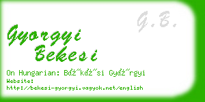 gyorgyi bekesi business card